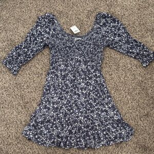 Hollister Navy Floral Midi Dress
